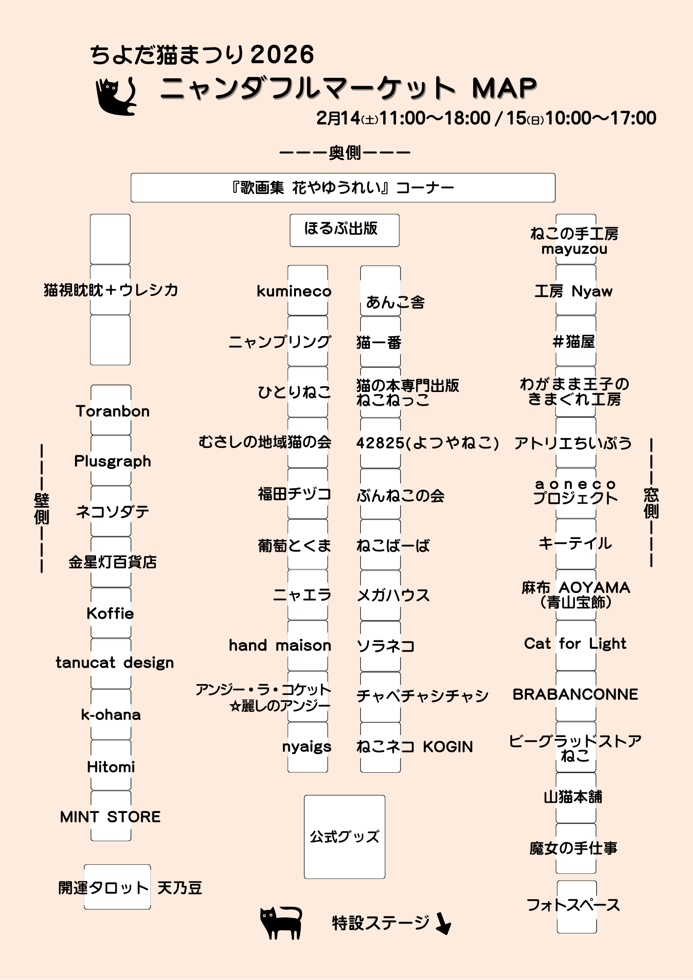 ニャンダフルマーケットの地図